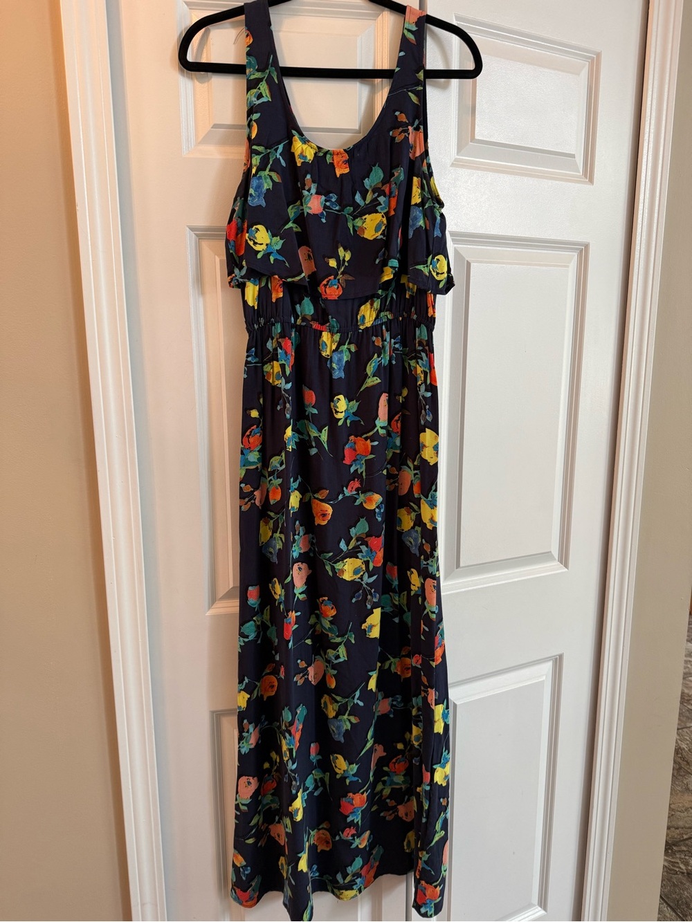 Women's Navy Floral Sundress - Bright Multicolor Flowers
